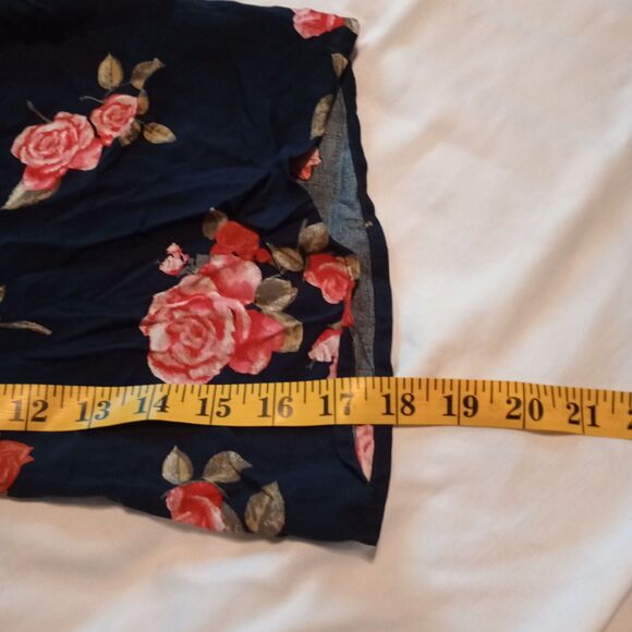 Maurice's Plussize Ruffle Front Kimono. Navy Floral Crochet Trim Boho Sz 1 16-18 - Picture 7 of 7